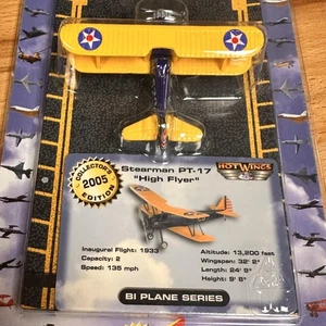 Hot Wings Stearman PT-17 High Flyer Die-Cast Biplane 2005 Collector New Sealed - Picture 1 of 12