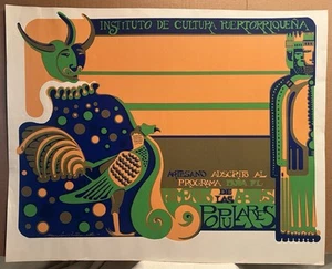 Vintage 1974 Manuel Garcia Fonteboa Poster Institut Puerto Rico Kultur - Bild 1 von 10