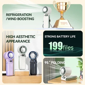Handheld Fan with 199 Speed Levels and 10000mAh Battery For Travel Essential - Afbeelding 1 van 6