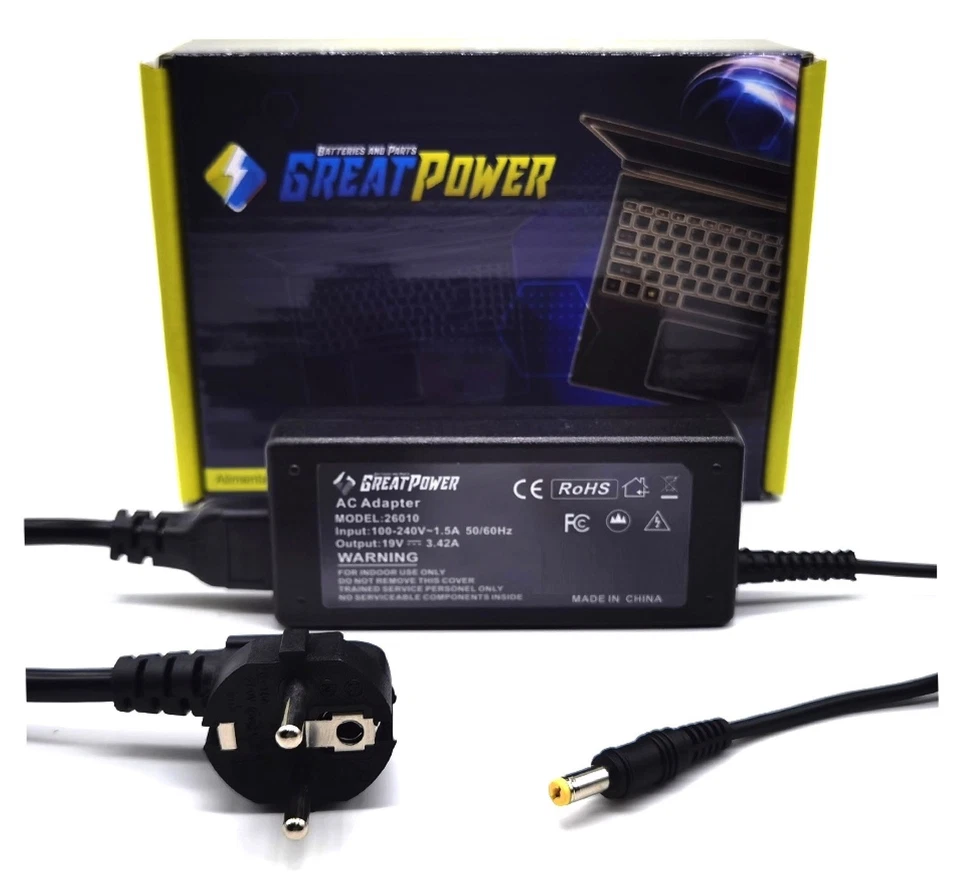 Alimentatore caricabatteria compatibile con Acer Extensa 5210 5220 5230 5235 541