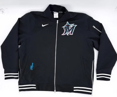 Miami Marlins Jacket Mens XXL Black MLB Baseball Nike Authentic Collection Bombe - Image 1 of 4