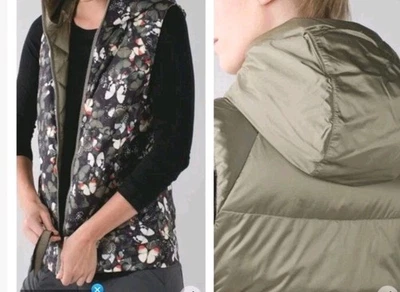 Lululemon The Fluffiest Reversible Down Vest Soft Earth/So Fly Butterfly Size 4 - Image 1 of 4