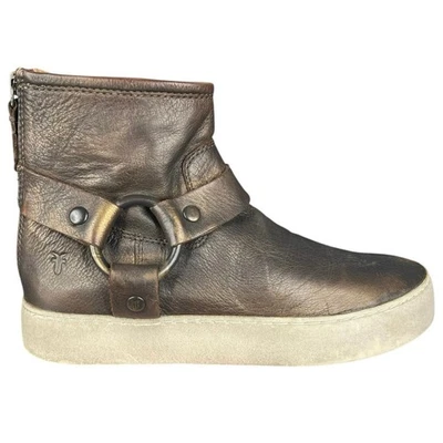 Bota Feminina Frye Lena Couro Bronze Arnês Tamanho EUA 6 - Imagem 1 de 4