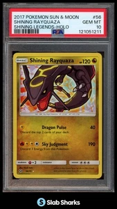 2017 POKEMON SUN & MOON SHINING LEGENDS #56/73 SHINING RAYQUAZA HOLO PSA 10 - Picture 1 of 4