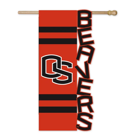 OREGON STATE UNIVERSITY House Flag, BEAVERS, Sculpted/Embroidered by Evergreen Cover