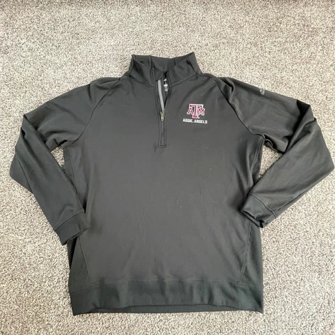 Texas A&M Aggies Sweatshirt Adult Large Black NCAA Football Adidas Mens Cover