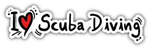 Autocollant sticker pare choc voiture slogan I Love plongée sous-marine - Photo 1/1