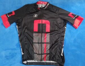 Patch n Ride Cycling Jersey Black/Red  Polyester Men's SzL Full Zip Shirt Europe