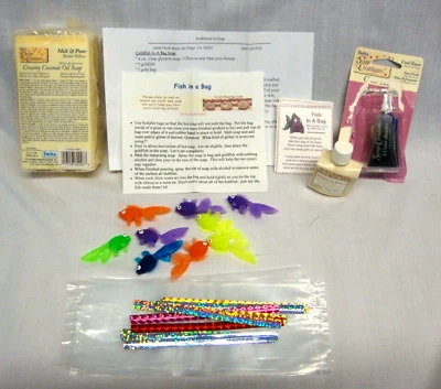 Make 9 Fish in a Bag Soap Kits - Soap, Fish, Bags, Ties, Color Accents & Scent - Image 1 of 4