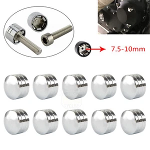 CNC 7.5mm-10mm Motorcycle Head Bolt Cover Schrauben Screw Topper Caps For Harley - Picture 1 of 10