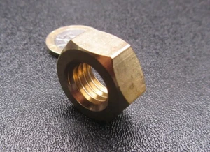 Metric Hex Nut, Brass, DIN 934, RH, M14 x 2mm x 11mm Height, 5 Pcs - Picture 1 of 11