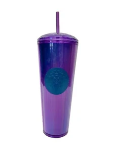 Starbucks Purple Kaleidoscope Faceted Dome Acrylic Cold Cup 24oz Venti Tumbler - Picture 1 of 5