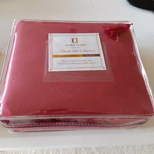 CLARA CLARK 3 Piece DUVET Set NEW Premier 1800 Collection Burgundy Red QUEEN - Picture 1 of 2