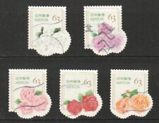 JAPAN 2020 FLOWERS IN DAILY LIFE ROSES 63 YEN COMP. SET OF 5 STAMPS IN FINE USED