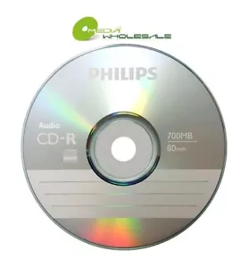 10 PHILIPS Digital Music CD-R 40X Branded Logo 700MB Audio Disc - Paper Sleeves - Picture 1 of 4