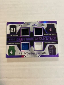 2024 LEAF IN THE GAME USED TIM DUNCAN VAN HORN BILLUPS MCGRADY 1/8 QUAD PATCH G2 - Picture 1 of 2