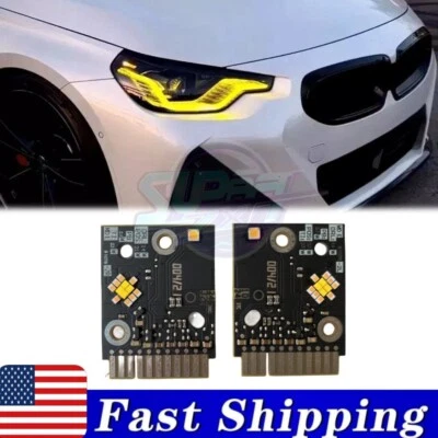 Placa LED DRL ojos de ángel amarillos para BMW G87 G42 M2 230i M240I 230ix 2022-2024 Foto 1 de 4