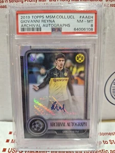2019 Topps Museum UEFA Giovanni Reyna Auto Rookie /99 RC PSA 8 - Picture 1 of 2