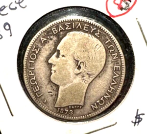 Greece 1873 A 2 Drachmai KM39 VF - Picture 1 of 2