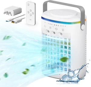 Portable Air Conditioner, Evaporative Air Cooler, 2-4-8H Timer Auto-Off &Remote, - Picture 1 of 5