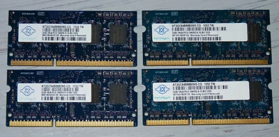 Nanya 8GB (4 x 2GB SODIMMs) PC3-10600S DDR3-1333MHz 1Rx8  NT2GC64B88B0NS-CG - Image 1 of 2