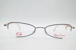 Vintage Paloma Picasso 8544 Blue Silver Brown Oval Glasses Frame NOS - Picture 1 of 6