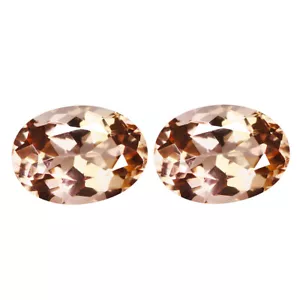 1.43Ct (2Pcs) IF Lovely Oval cut 7 X 5 mm 100% Natural Pink Morganite - Picture 1 of 5
