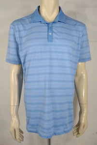 Ping Azul Claro Rayas Mezcla Poliéster Manga Corta Polo Hombre Grande - Imagen 1 de 8