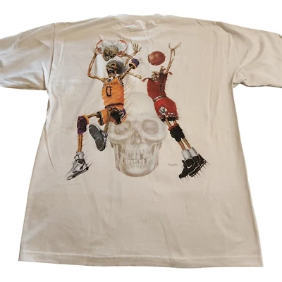 Camiseta blanca de baloncesto Bone Man Activewear Skeleton Bones talla XL calavera divertida Foto 1 de 4