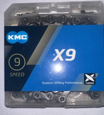 KMC 9-Speed X9 Bike Chain Road MTB 116L fits Shimano SRAM Campy Stretch-Proof US - Image 1 of 2