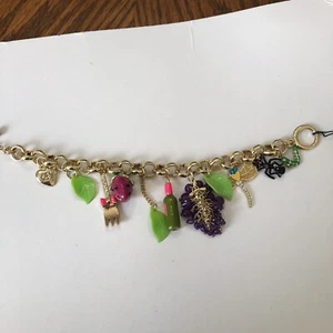 Betsey Johnson Wine Themed Charm Bracelet - Picture 1 of 6