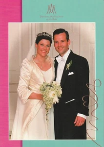 ***CARTOLINA ORIGINALE***PRINCIPESSA MARTHA LOUISE-ARI BEHN-ADEL-ROYAL WEDDING-OSLO - Foto 1 di 2