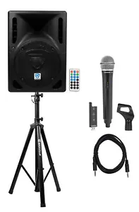 Rockville RPG8BT 8" Church/School Audio Visual Speaker Sound System+Wireless Mic - Picture 1 of 11