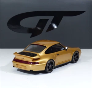 Porsche 911 993 Turbo S Gold Edition 2018 llantas doradas/negras 1:18 GT836 GT SPIRIT - Imagen 1 de 6