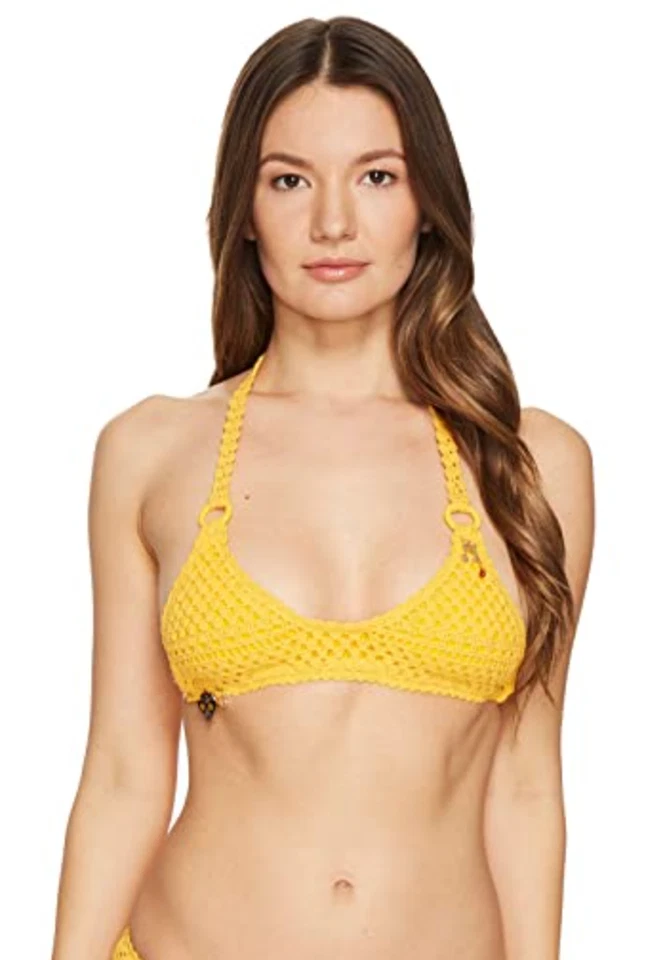 Stella McCartney L11638 Womens Yellow Crochet Bikini Top Size Large - Image 1 of 1