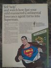 Continental Insurance Agent Superman Phonebooth 1964 Vintage Print Ad