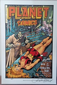 Planet Comics #41 Tribute Autograph Print #30/100 COA John Herbert, Medusa-Men - Picture 1 of 4