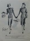 1947 Etta Gaines design womens dress Miron fabric girls holding hands vintage ad