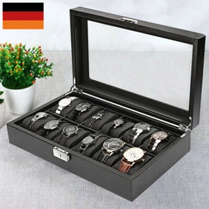 Uhrenbox Uhrenkoffer 12 Uhren Uhrenkasten Uhrenschatulle Uhrentruhe Schaukasten - Bild 1 von 9