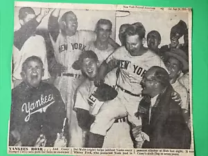 Imagen de periódico 1955 Yankees de Nueva York Clinch el banderín Casey Ford Larsen - Imagen 1 de 1