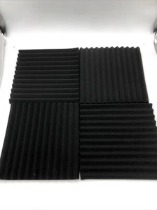 50pc BLACK Acoustic Panels Studio Soundproofing Foam Wedge tiles 12x12x1” - Picture 1 of 1