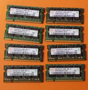 Lot de 8 Barrettes Ram DDR2 800 Hynix 2Gb PC2-6400S 666 HYMP125S64CP8-S6 AB - Photo 1/2