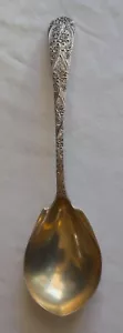 💥Früher TIFFANY & CO. Sterlingsilber INDIVIDUELL GRAVUR Beerenlöffel 9,25" FLORAL💥 - Bild 1 von 15