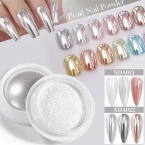 Nagelpuder Für Damen Perlglanzpigment Weißes Glitzerpulver Chrom Nordlichter ㅇ - Picture 1 of 22
