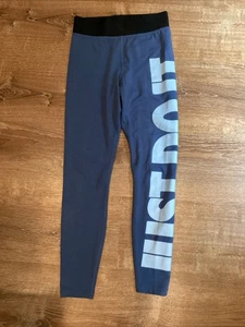 Nike Just Do It Leggings Women S Blue Graphic Print Logo ..#32051 - Picture 1 of 3