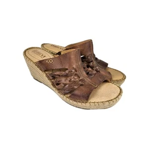 Zapatos para mujer Børn Born Pinal marrón 9M cuero trenzado cuña alpargata sandalias - Imagen 1 de 9