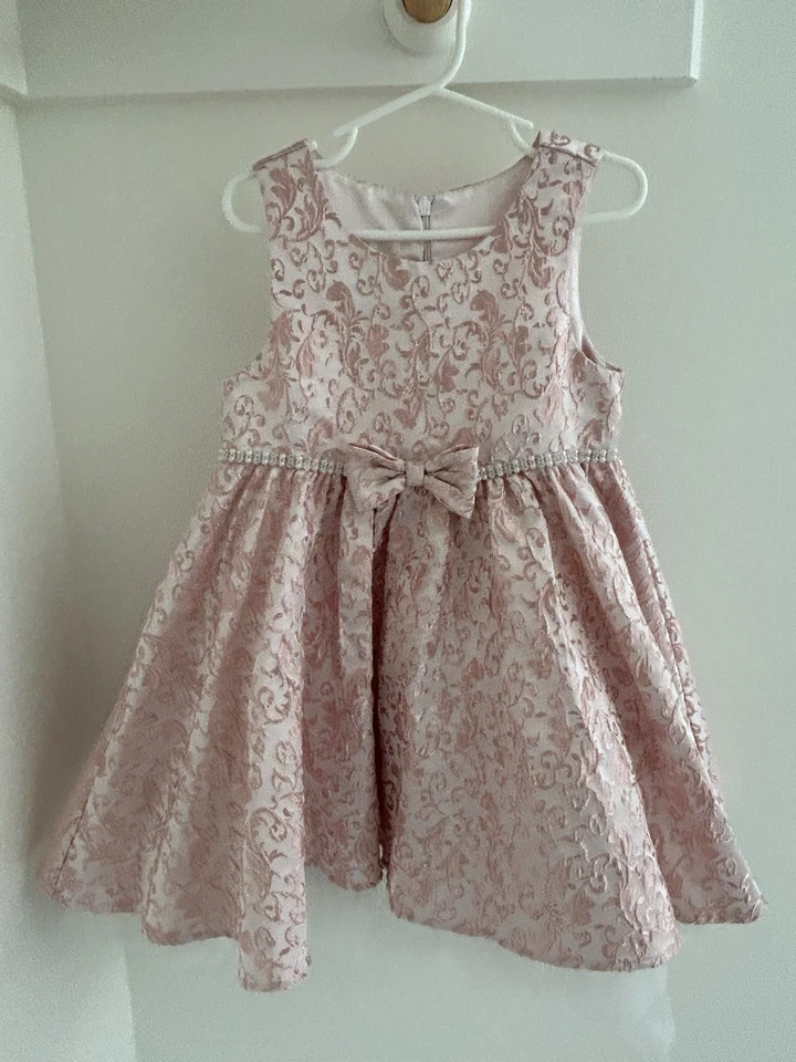 American Princess brand Wedding Fancy Girl Dress Pink & Gold Sz 5 - Image 1 of 4