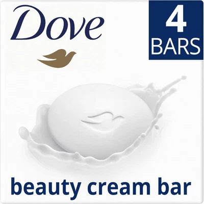 Dove Original Beauty Bar with ¼ moisturising cream soap 90 g. ( Pack of 4 )