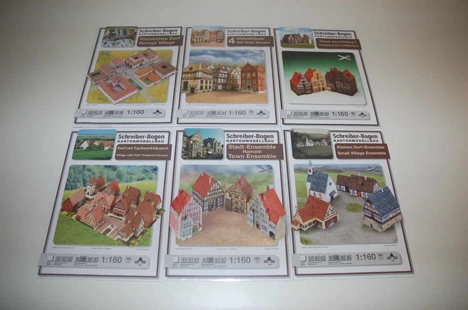 Kartonmodellbau 1:160 Spur N verschiedene Bausätze Dorf Stadt Altstadt Fachwerk  - Bild 1 von 1