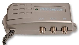 PROCEPTION Penguat Isyarat TV VHF/UHF 2-Hala 1 Input 2 Output dengan IR Return, - Picture 1 of 1